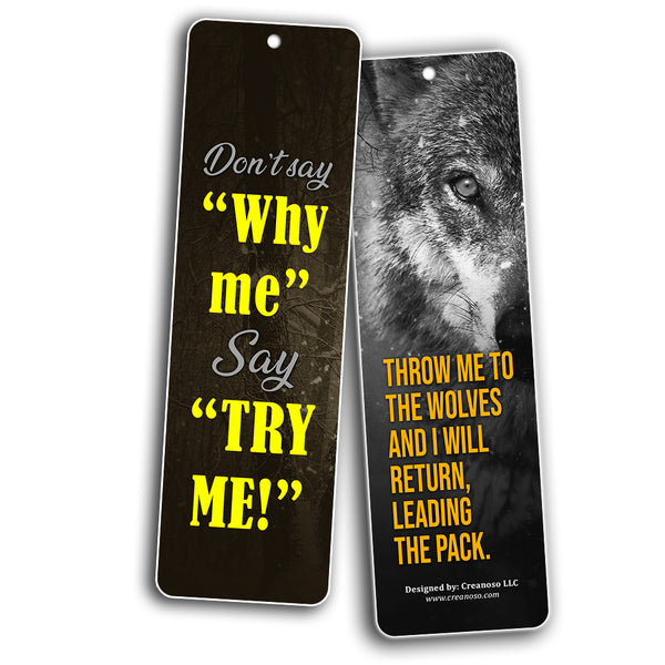 Creanoso Book Readers Wolf Bookmark Cards ÃƒÂ¢Ã¢â€šÂ¬Ã¢â‚¬Å“ Assorted Bookmark Designs Set - Strong Positive Sayings