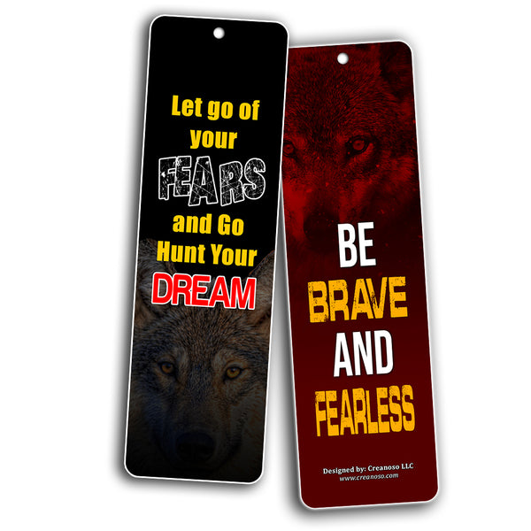 Creanoso Book Readers Wolf Bookmark Cards ÃƒÂ¢Ã¢â€šÂ¬Ã¢â‚¬Å“ Assorted Bookmark Designs Set - Strong Positive Sayings