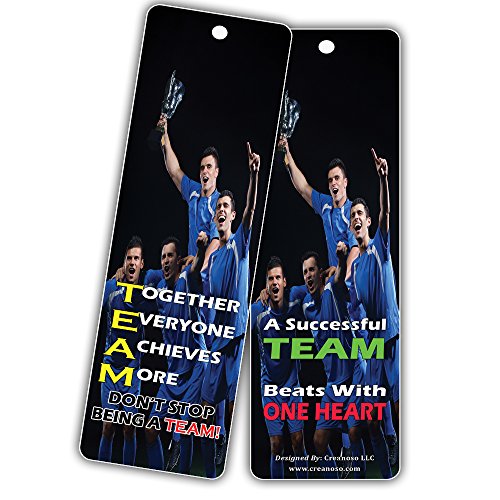 Creanoso Positive Motivation Encouragement for Success Bookmarks - Success for Soccer Bookmarker Cards (60 Pack) - Never Give Up Cards - Gifts Stocking Stuffers for Men, Women, Adults, Avid World Fan