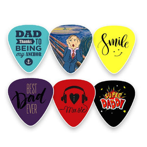 Creanoso Dad Guitar Picks Celluloid Medium (12-Pack) - Unique Gifts for Superhero Fathers and Daddy
