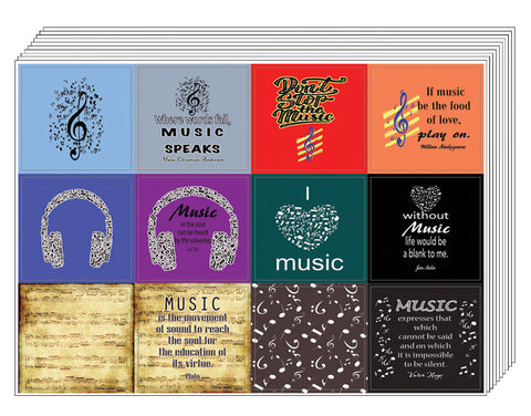 Music Theme Inspirational Quotes Stickers (20 Sets X 16 Designs)