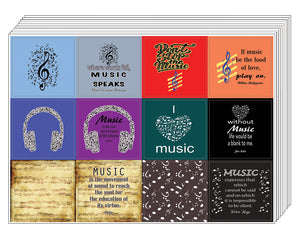 Music Theme Inspirational Quotes Stickers (5 Sets X 16 Designs)