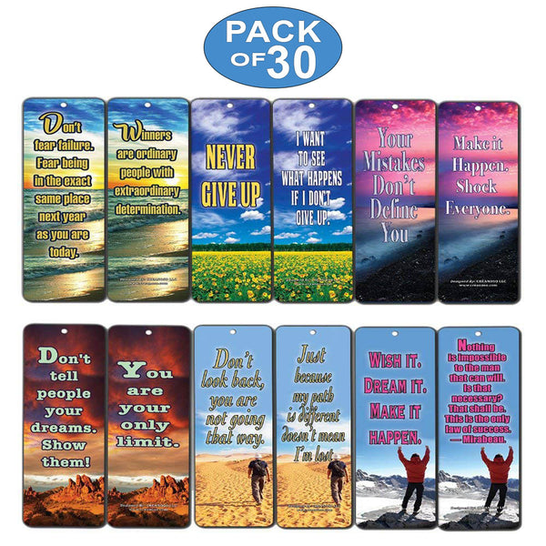 Creanoso Success Inspirational Quotes Bookmarks - Never Give Up Cards Bookmarkers Card
