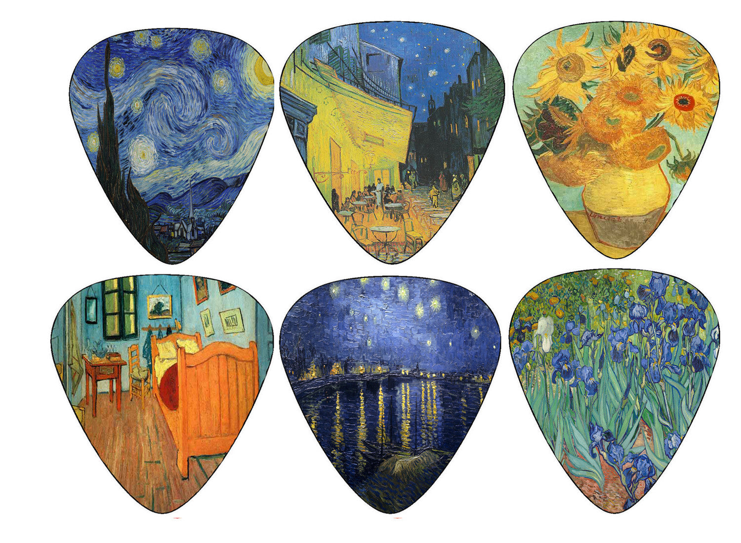 Vincent Van Gogh Guitar Picks - Celluloid Medium 12 Pack - Best Gifts for Guitarist, Musicians