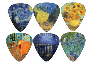 Vincent Van Gogh Guitar Picks - Celluloid Medium 12 Pack - Best Gifts for Guitarist, Musicians