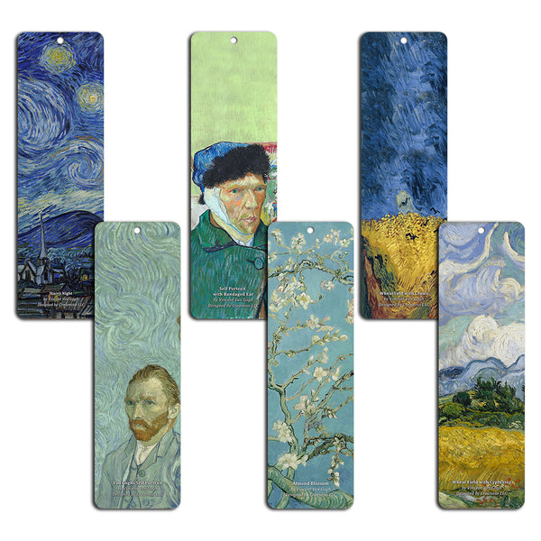 Loving Vincent Van Gogh Bookmarks Cards (60-Pack) - Starry Night Sunflowers Almond Blossoms Bookmarker Literary Gifts for Men and Women - Premium Quality Stocking Stuffers